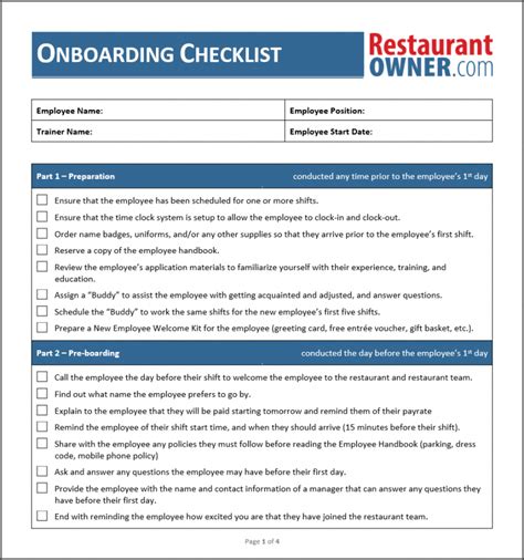 Onboarding Checklist Template