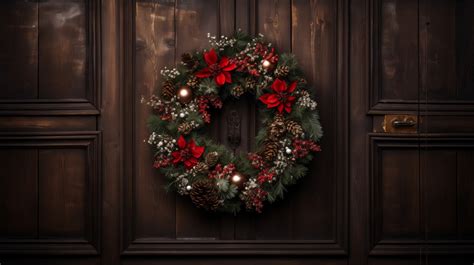 Christmas Wreath Hanging Free Stock Photo - Public Domain Pictures