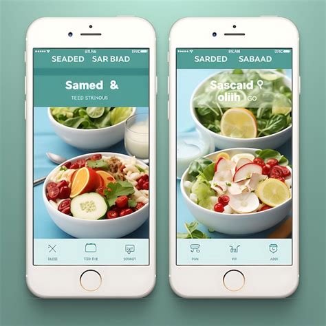 Premium AI Image | Mobile App of Salad Bar Clean and Wholesome Concept ...