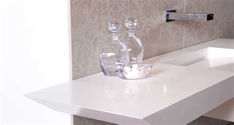 Caesarstone Pure White 1141 modern bathroom vanity. Visit globalgranite ...