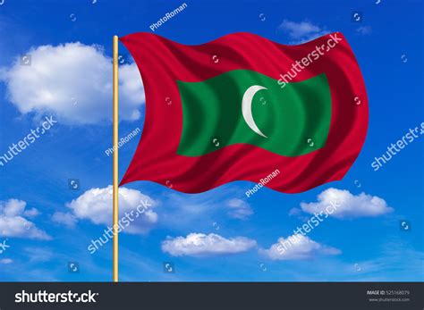 Maldivian National Official Flag Patriotic Symbol Stock Illustration ...