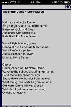 Notre Dame Victory March Lyrics : The famous chorus and its melody are now in the public domain ...