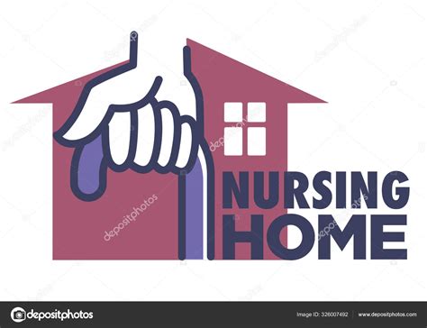 Nursing home logo with hand holding cane and house icon Stock Vector ...