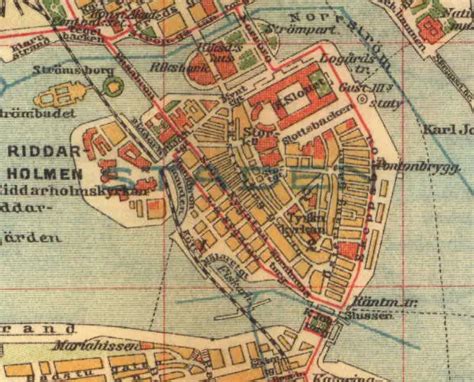 Stockholm Gamla Stan Map 1910 • Mapsof.net