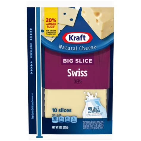 Kraft Big Slice Swiss Cheese Slices, 10 Slices / 8 oz - Kroger