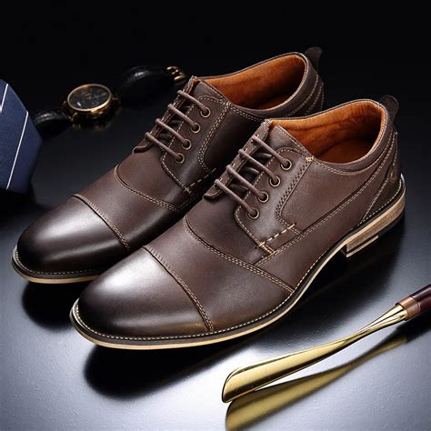 Genuine cow Leather Men formal shoes gents classic designer leather elegant luxury men oxford ...