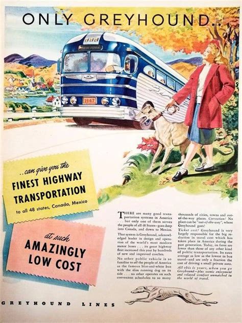 1940 Greyhound Bus Vintage Advertisement Travel Agency Wall | Etsy ...