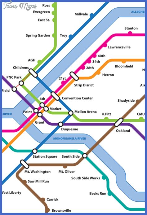 Pittsburgh Subway Map - ToursMaps.com