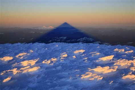 Lanin Volcano's sunrise shadow | Lanin National Park, border between ...