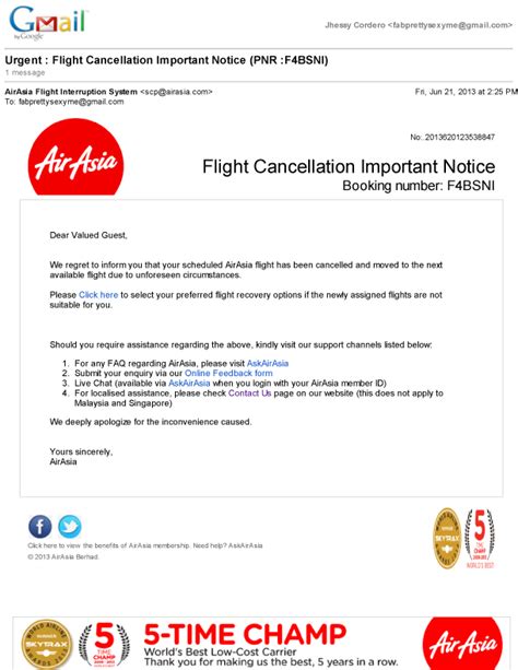 Ms. Jhessy Wandering Free: Air Asia Flight Cancellation - Refund Process