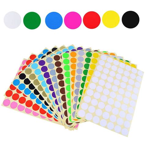 132Pcs/sheet Color Sticker 13mm Circle Round Color Coded Adhesive Label ...