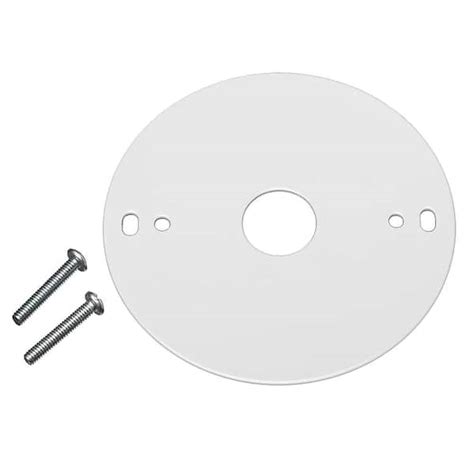 Commercial Electric 4 in. White Mounting Plate and Mounting Screws for ...