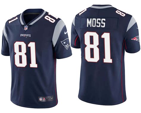 Men's Randy Moss patriots 81 color rush jersey Navy blue