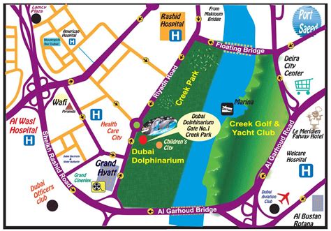 Dubai Dolphinarium map - Dolphin show Dubai location map (United Arab Emirates)