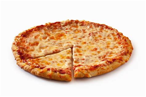 Plain Cheese Pizza Sliced Once on a … – License Images – 11166670 StockFood