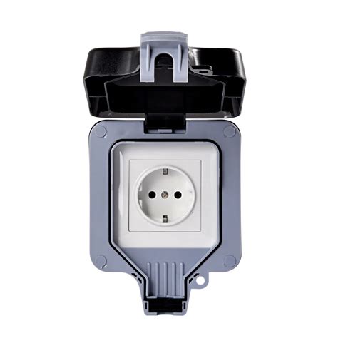 IP66 16A EU Standard Electrical Plug Outlet Weatherproof Waterproof Power Socket for Outdoor ...