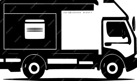 Premium Vector | Truck black and white isolated icon vector illustration