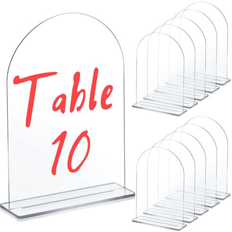 Buy 10 Set 5x7 Inch Clear Arch Acrylic Sign DIY Acrylic Arch Table ...