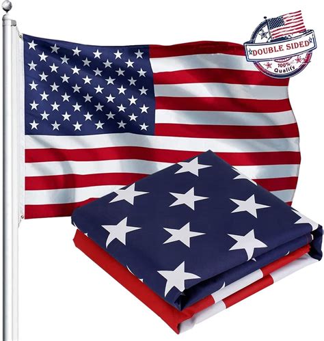 American Flag, US Flag 3x5 Ft Double Sides- Upgrade 3-Ply Longest Lasting USA Flag. Heavy-Duty ...