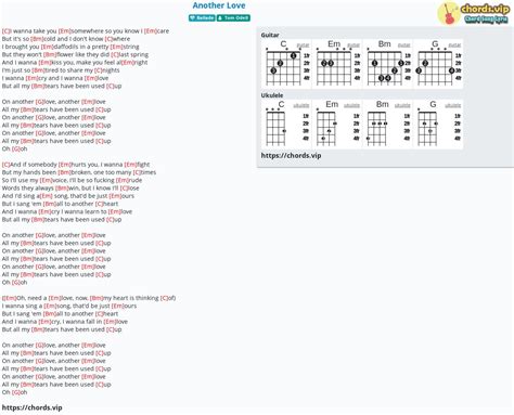 Chord: Another Love - tab, song lyric, sheet, guitar, ukulele | chords.vip