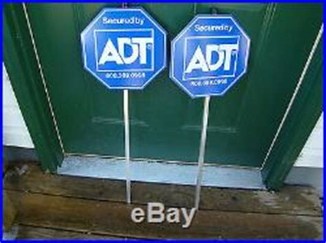 Brand New 2 ADT Yard Signs (+stakes) & 4 window Decals Security System ...