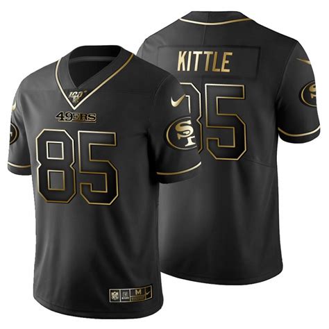 Men's George Kittle 49ers golden edition black jersey