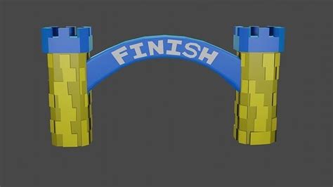 Fall Guys Finish Banner 3D model | CGTrader