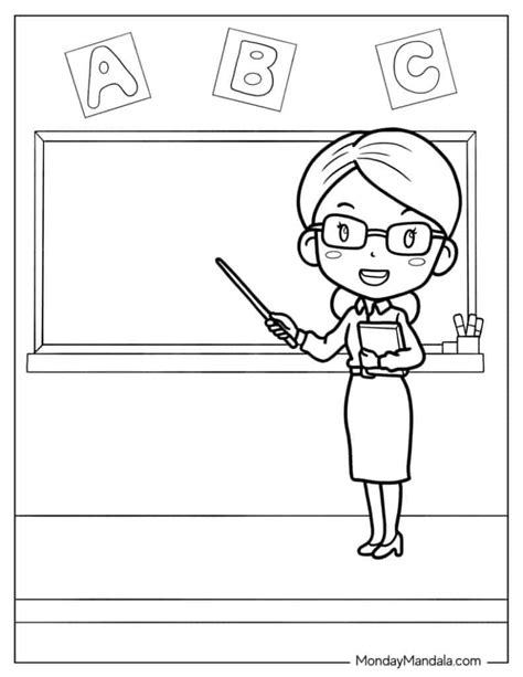 Teacher Colouring Pages