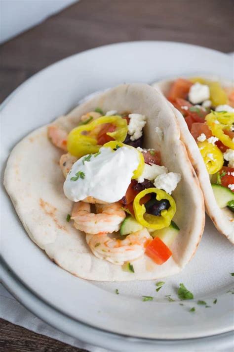 Garlic Shrimp Gyro Sandwich - LemonsforLulu.com