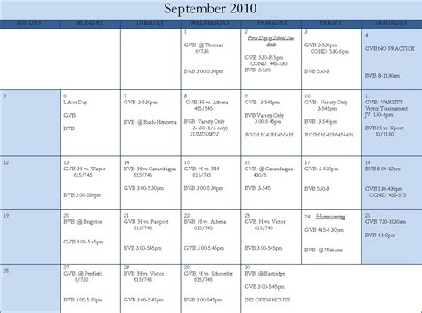 Irondequoit Girls Volleyball: PRACTICE SCHEDULE