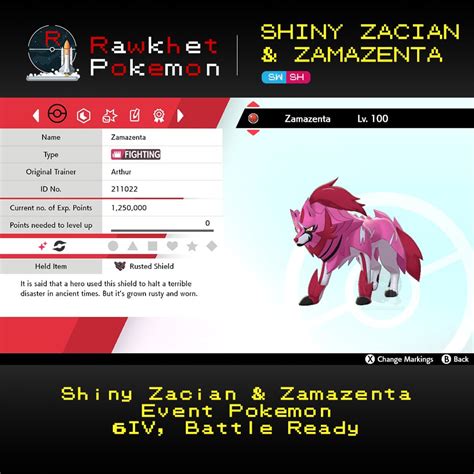 Shiny Zacian & Zamazenta (6IV, Event, Battle Ready) - Pokemon Sword and ...