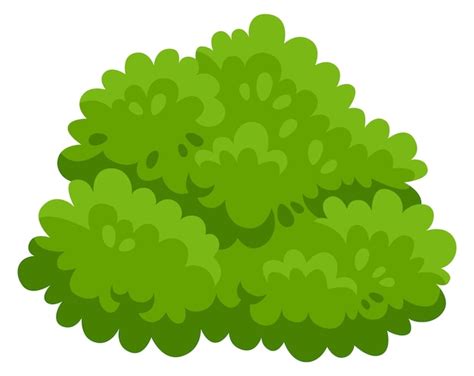 Premium Vector | Green bush icon cartoon park plant foliage