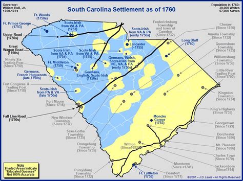 The Royal Colony of South Carolina - The Towns and Settlements in 1760 | South carolina travel ...