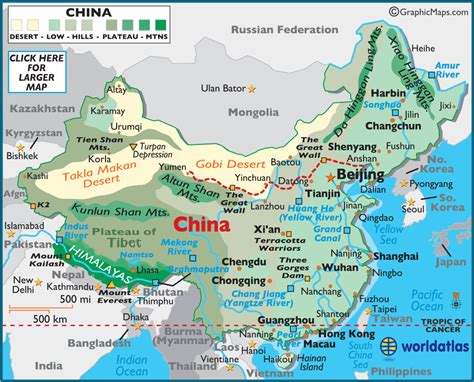 China map lakes - ToursMaps.com