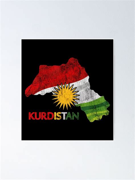 "Flag Map of Kurdistan - Map Kurdistan" Poster for Sale by ariaarti ...