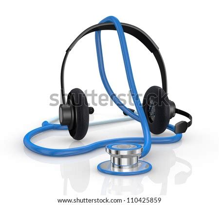 One Stethoscope With Headphones And Mic (3d Render) Stock Photo ...