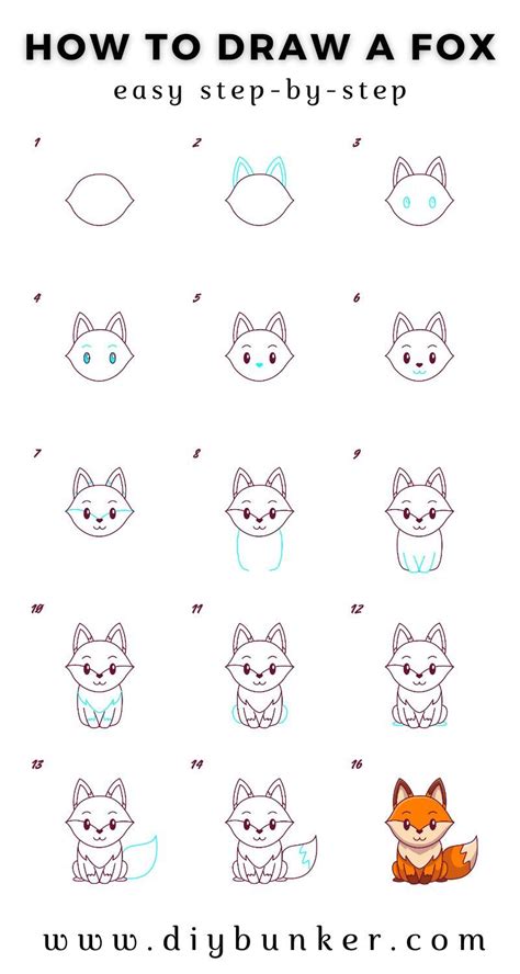 How to draw a fox an easy step by step fox drawing with video – Artofit