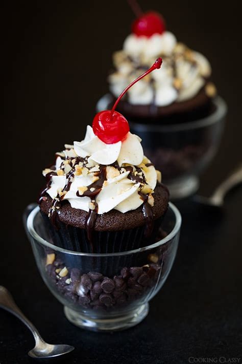 Hot Fudge Sundae Cupcakes - Cooking Classy