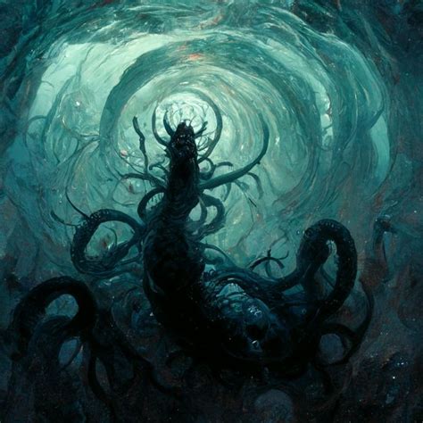 eldritch horror, dark corruption, writhing tentacles in large pool of water in 2023 | Eldritch ...