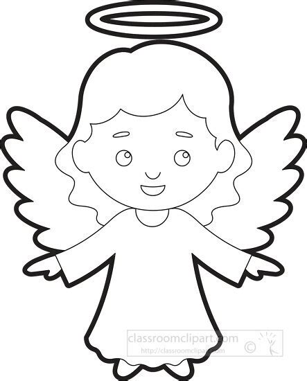 Angel Outline Clip Art Black And White