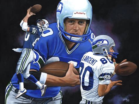 Steve Largent, Seattle Seahawks by Ed Lloyd, 2014 | Steve largent, Nfl football art, Seattle ...