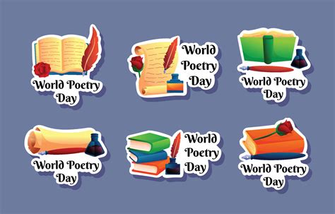 World Poetry Day Sticker 8933749 Vector Art at Vecteezy