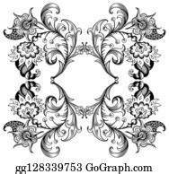900+ Royalty Free Floral Vector Vintage Border Frame Design Clip Art - GoGraph