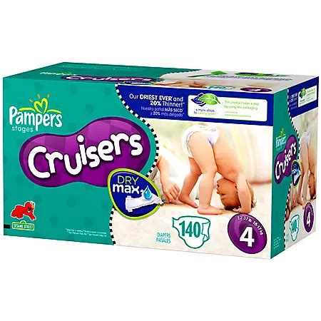 Pampers Cruisers, Size 4 (22-37 lbs.), 140 ct. - Sam's Club