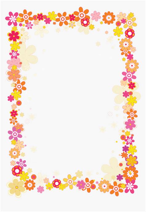 Floral Frame Png - Background For Ms Word, Transparent Png - kindpng