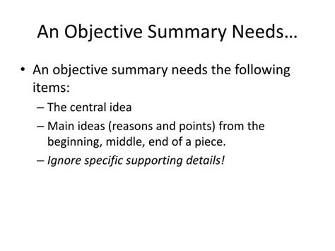 PPT - How to Write An Objective Summary PowerPoint Presentation - ID:2481645