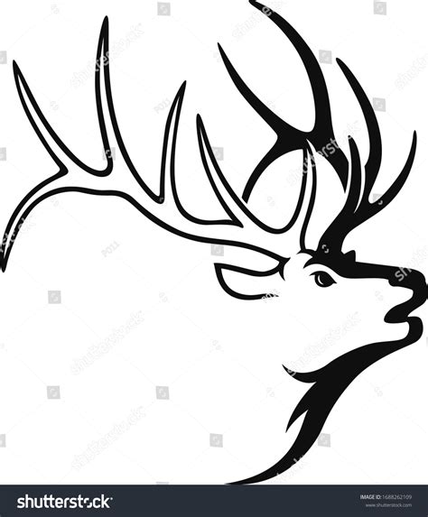 Elk head silhouette Images, Stock Photos & Vectors | Shutterstock