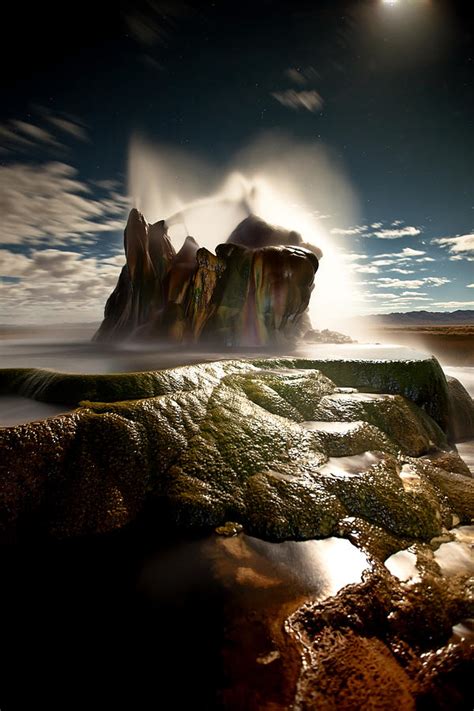 Fly Geyser @ night Photograph by Deryk Baumgaertner