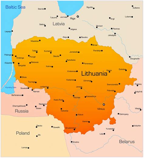 Political Map Of Lithuania
