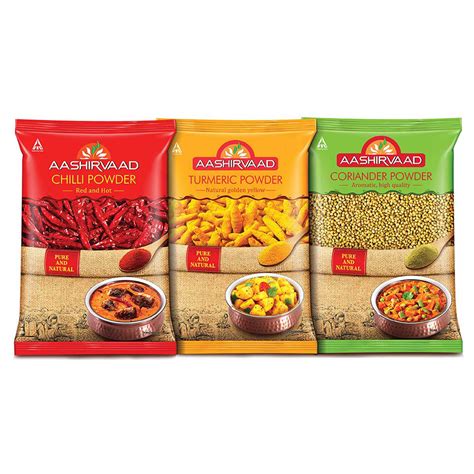 Aashirvaad Spices Combo Pack (Chilli 200g, Turmeric 200g, Coriander 200g) | GoRevizon